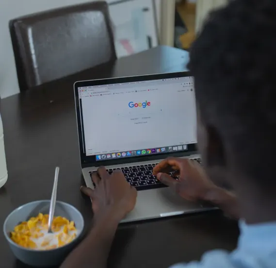 Person working on laptop